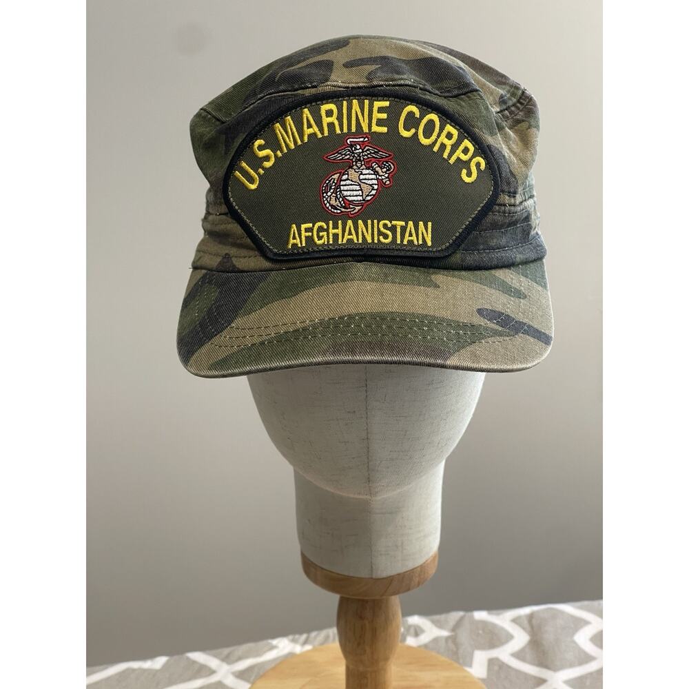 US Marine Corps USMC Afghanistan Camo Hat Cap Distressed 100% Cotton Hawkins